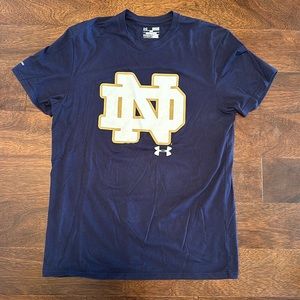 University of Notre Dame Navy Under Armour Shirt Size Medium